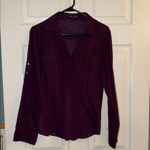 Express Deep Purple Long Sleeve Shirt